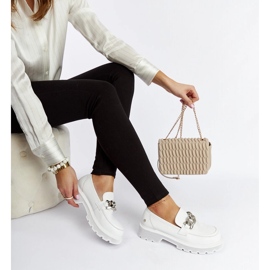 Mocasines de piel blancos Goe LL2N4038 2