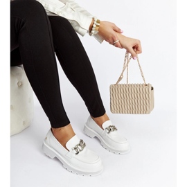 Mocasines de piel blancos Goe LL2N4038 1