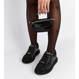 Zapatillas Goe NN2N4010 negras con pedrería negro 2