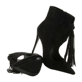 Botas abiertas con flecos 5035 Negro 3
