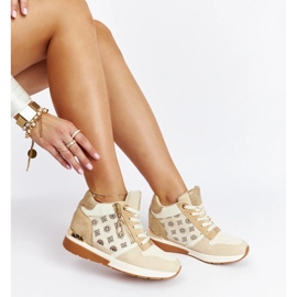Zapatillas cuña Knoxville beige 1
