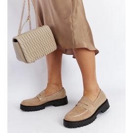 Mocasines beige decorados con pedrería Newport 2