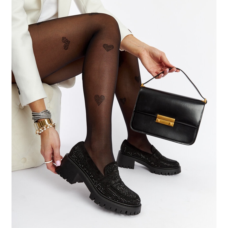 Mocasines negros con un enorme tacón Parent. 2