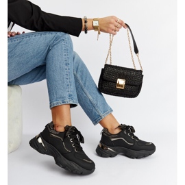 Zapatillas negras masivas con pedrería Euclid. negro 1