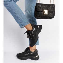 Zapatillas negras masivas con pedrería Euclid. negro 2