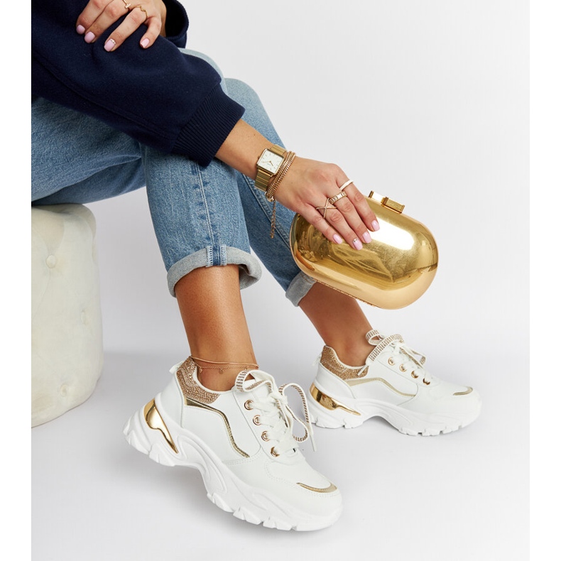 Zapatillas blancas enormes con pedrería Euclid. blanco 1 Zapatillas blancas enormes con pedrería Euclid. blanco 1