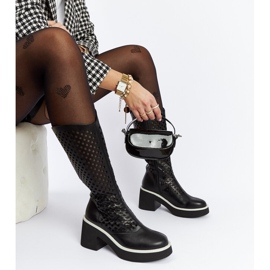 Botas tacón Anahola caladas negras negro 2 Botas tacón Anahola caladas negras negro 2