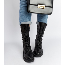 Botas tacón Visalia caladas negras negro 3
