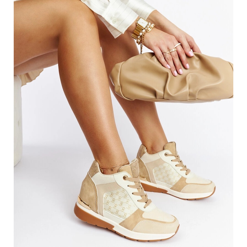 Deportivas cuña Castaño beige 1 Deportivas cuña Castaño beige 1