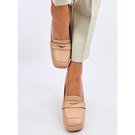Mocasines Entee nude de tacón alto beige 2