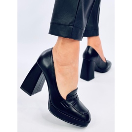 Mocasines de tacón alto de Entee Black negro 5