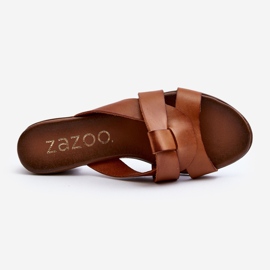 Zazoo 40236 Zapatillas Mujer de Piel con Tacón Bajo Marrón 7
