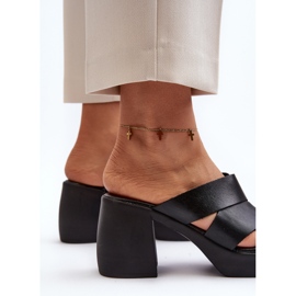 Zazoo 40373 Chanclas de Piel con Bloque, Negro 10