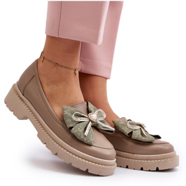 Mocasines Mujer Piel Con Lazo Laura Messi 2787 Beige 13