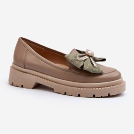 Mocasines Mujer Piel Con Lazo Laura Messi 2787 Beige 5