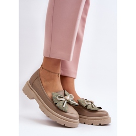 Mocasines Mujer Piel Con Lazo Laura Messi 2787 Beige 6