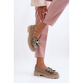 Mocasines Mujer Piel Con Lazo Laura Messi 2787 Beige 8