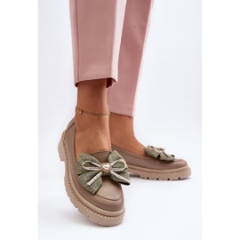 Mocasines Mujer Piel Con Lazo Laura Messi 2787 Beige 9
