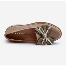 Mocasines Mujer Piel Con Lazo Laura Messi 2787 Beige 10