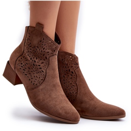 Vinceza Botines marrones calados para mujer de Madalina marrón 10