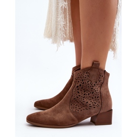 Vinceza Botines marrones calados para mujer de Madalina marrón 6