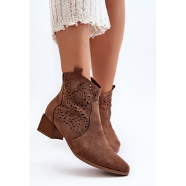 Vinceza Botines marrones calados para mujer de Madalina marrón 7