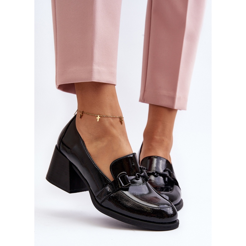 Vinceza Zapatos Tacón Alto Charol Negro Nireva 1