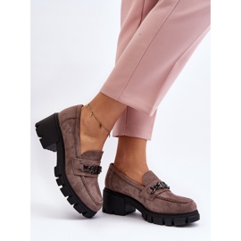 Vinceza Mocasines beige Eriella beige con tacones enormes 5