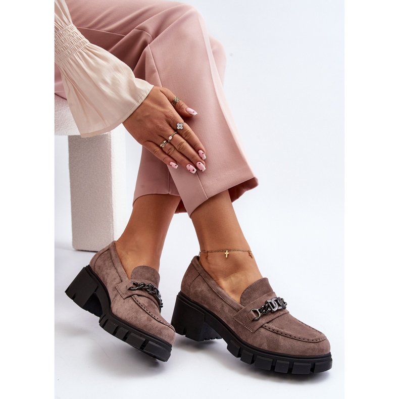 Vinceza Mocasines beige Eriella beige con tacones enormes 1