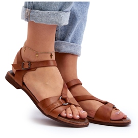 Zazoo 40182 Sandalias Mujer Piel, Marrón 10
