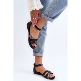 Zazoo 40225 Sandalias Planas Piel, Negro 3