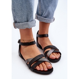 Zazoo 40225 Sandalias Planas Piel, Negro 4
