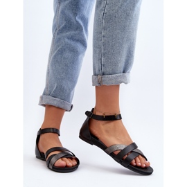 Zazoo 40225 Sandalias Planas Piel, Negro 5