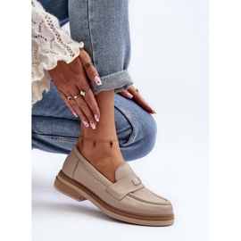 Zazoo 20165 Mocasines Mujer Piel, Beige 1