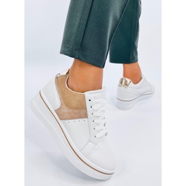 Tobey zapatillas beige con cuña blanco 5