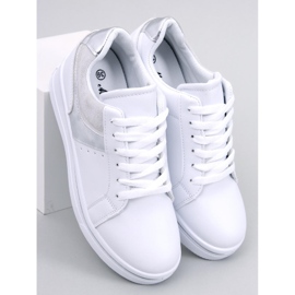 Zapatillas Tobey plateadas con cuña blanco 1