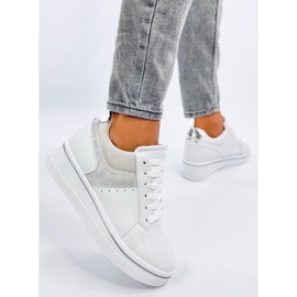 Zapatillas Tobey plateadas con cuña blanco 5