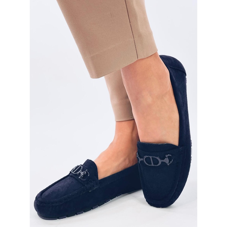 Mocasines mujer Trabei Navy de ante azul 2