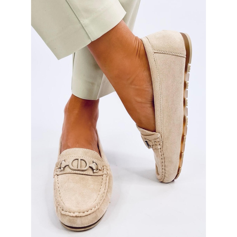 Mocasines mujer Trabei de ante Beige 2