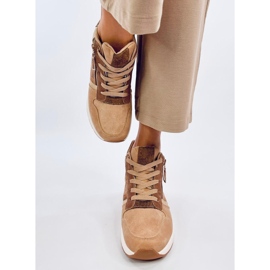 Zapatillas Telts caqui con cuña marrón 1