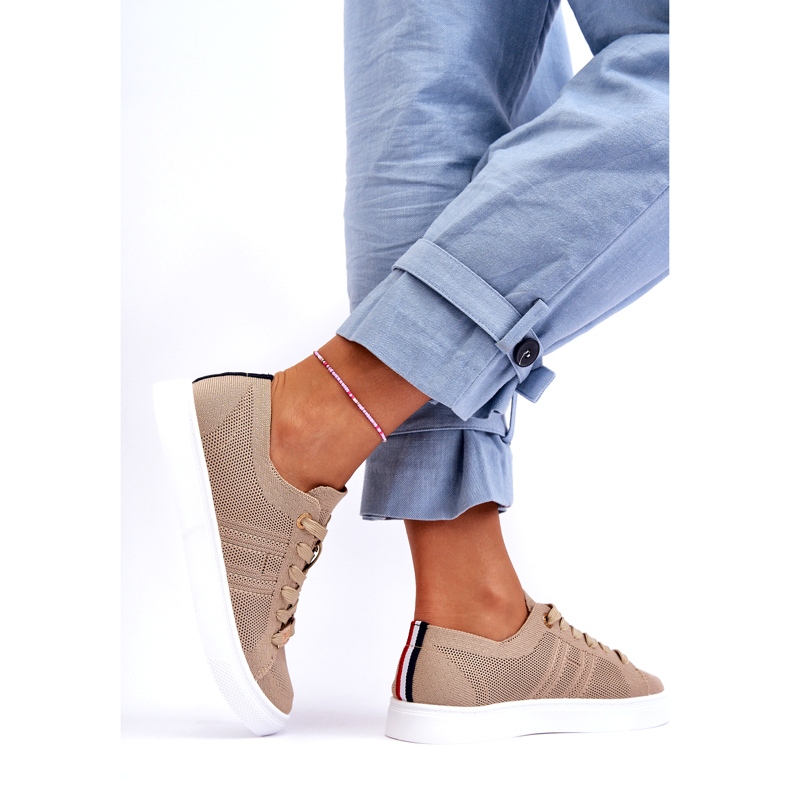 Zapatillas Mujer Cordones Beige Etna 7