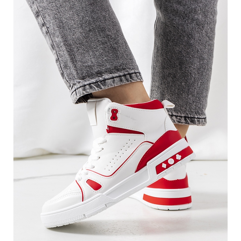 Zapatillas tobilleras rojas Grandis blanco rojo 1