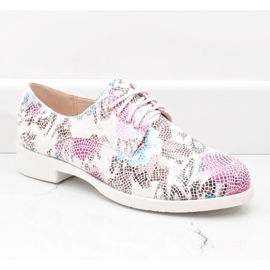 Zapatos de jazz blancos clásicos con flores ZQ629-3 1