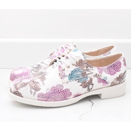 Zapatos de jazz blancos clásicos con flores ZQ629-3 3