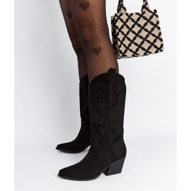 Botas cowboy Sapri negras tacón alto negro 2
