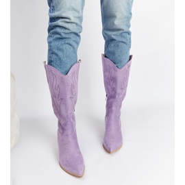 Botas cowboy tacón Sapri morado violeta 3
