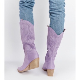 Botas cowboy tacón Sapri morado violeta 4