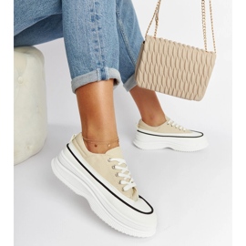 Zapatillas beige con plataforma Plesio. 2