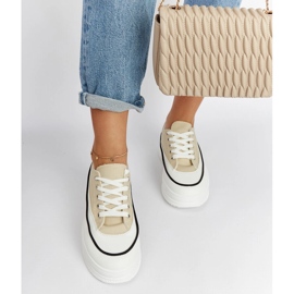 Zapatillas beige con plataforma Plesio. 3