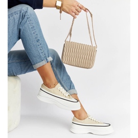 Zapatillas beige con plataforma Plesio. 1